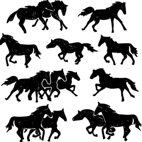 Running Horse Silhouette Vector Set Free Download 500x498 Running Horse Silhouette Vector Set Free Download