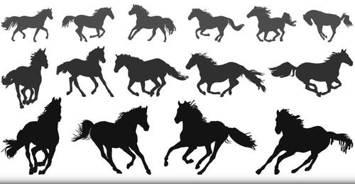 Running Horse Silhouette Vector Set Free Download 500x260 Running Horse Silhouette Vector Set Free Download