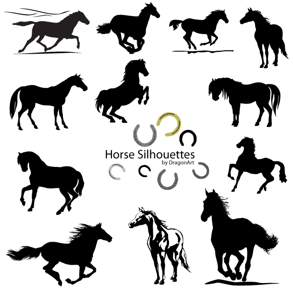 Vector Horse Silhouettes 600x590 Vector Horse Silhouettes