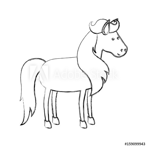 Monochrome Blurred Silhouette Of Horse With Mane And Tail Vector 500x500 Monochrome Blurred Silhouette Of Horse With Mane And Tail Vector