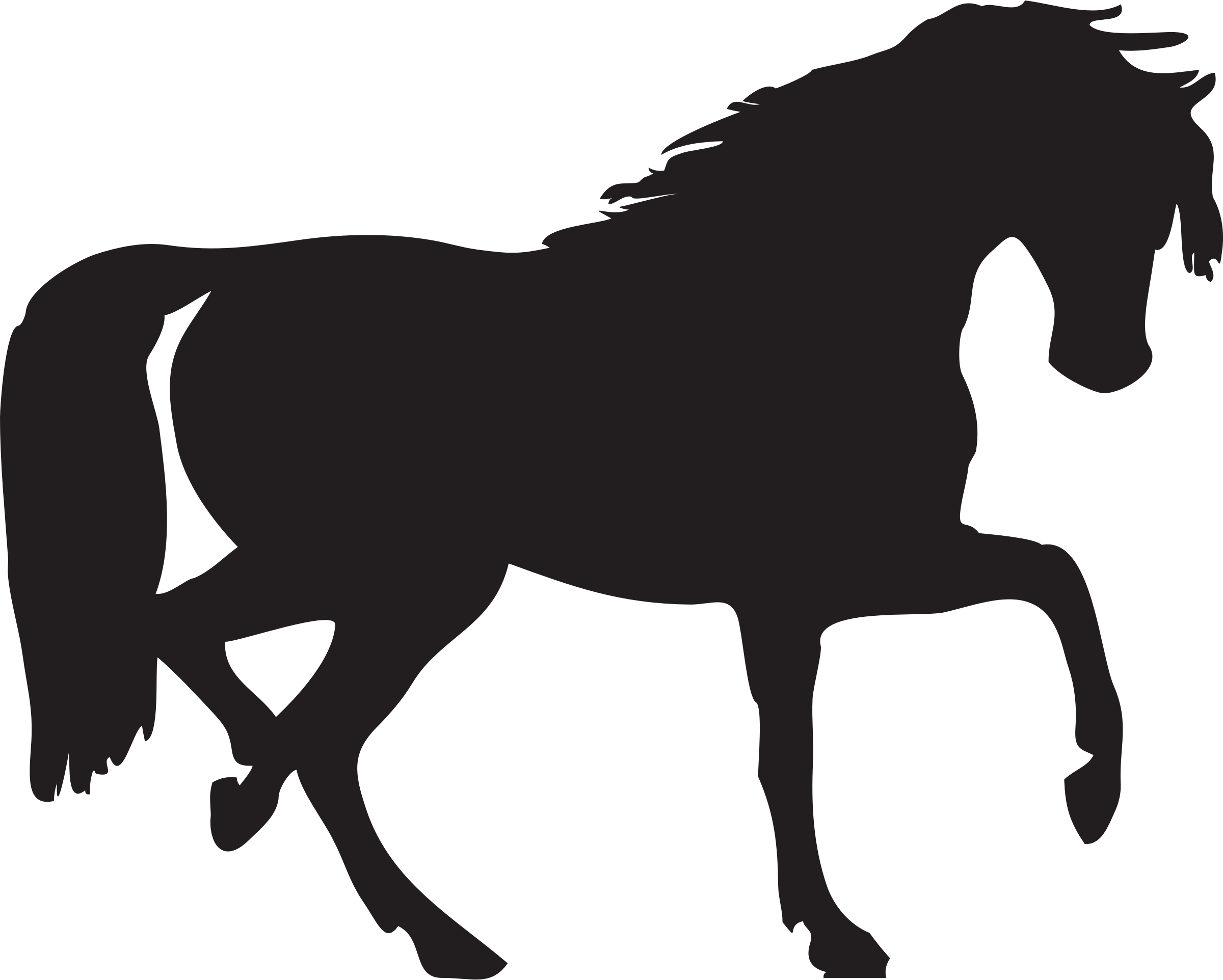 2400x1924 Horse Silhouette Vector Clipart Image
