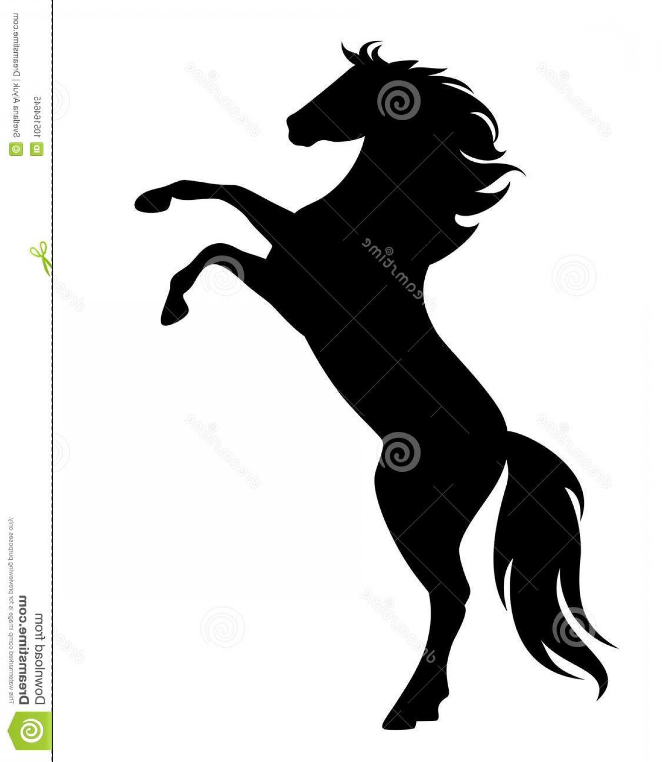 1356x1560 Rearing Up Black Mustang Horse Vector Silhouette Standing Side