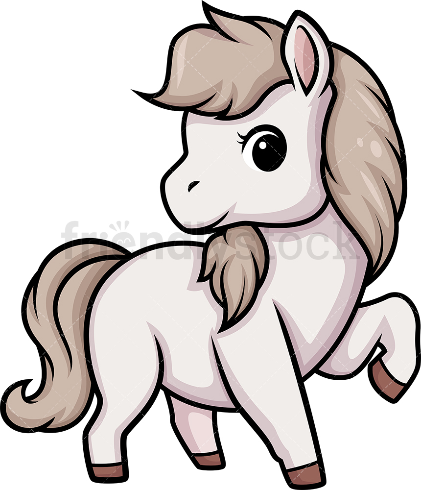 860x1000 Chibi Kawaii Horse Clipart Cartoon Vector
