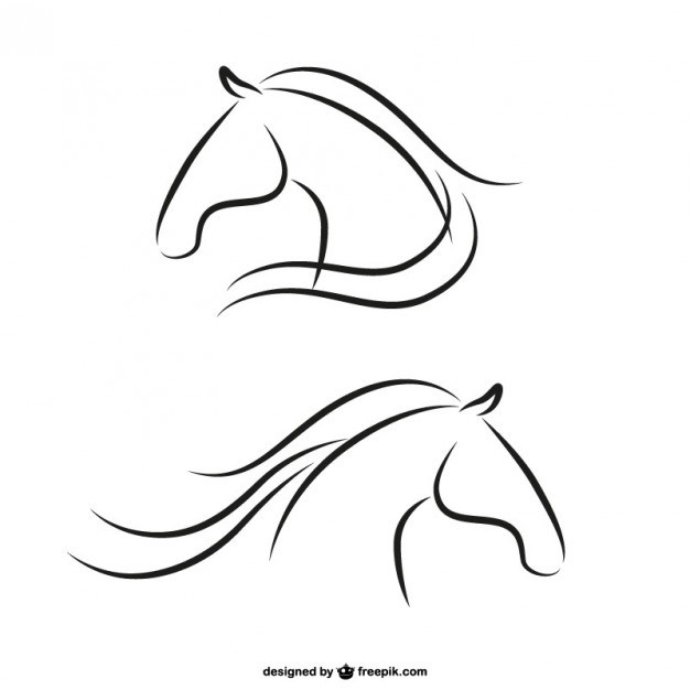 626x626 Horse Heads Outlines Vector Free Download