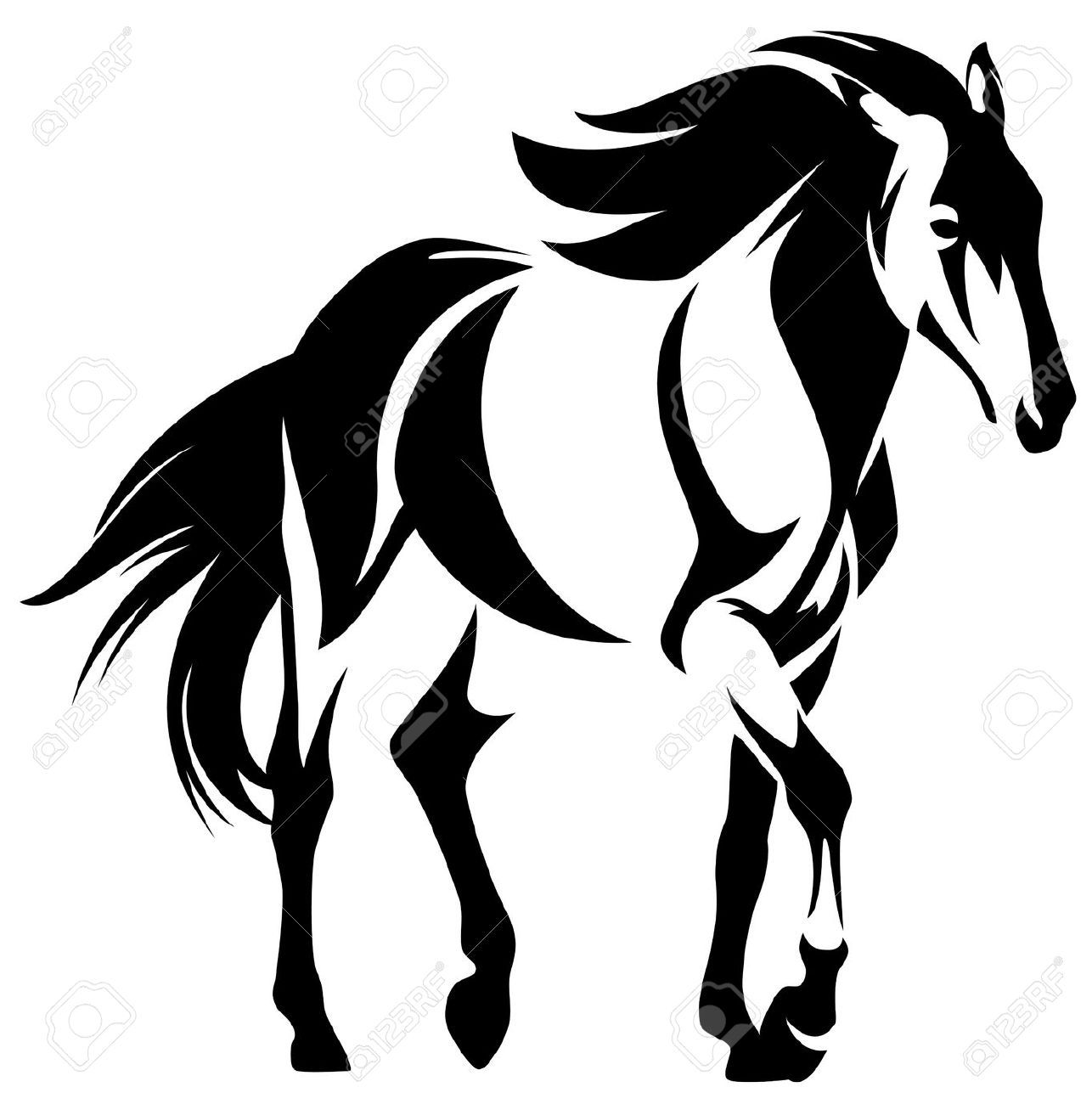 1286x1300 Stock Vector Equine Massage Horse Silhouette, Horse Outline