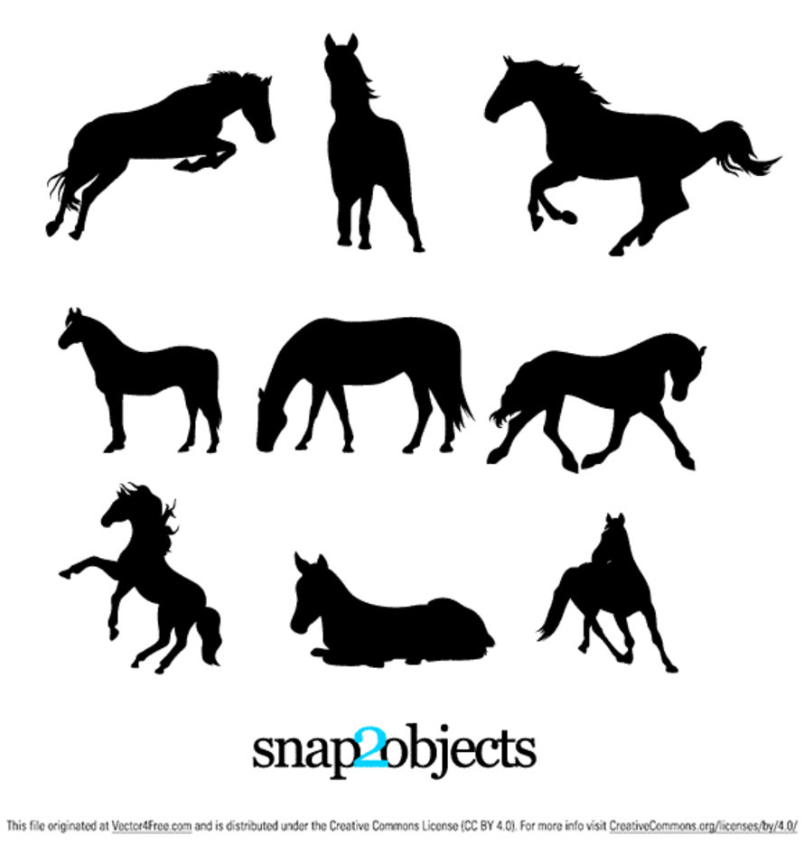 Horses Vector Silhouettes 890x936 Horses Vector Silhouettes