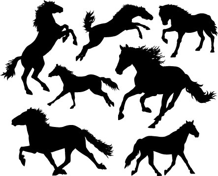 Running Horse Vector Silhouettes Free Download 443x359 Running Horse Vector Silhouettes Free Download
