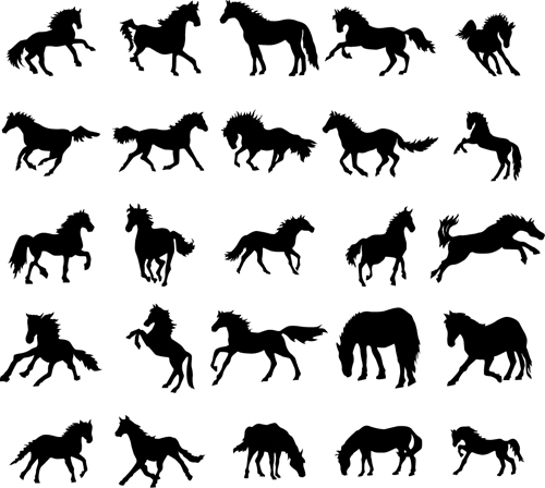 Running Horse Vector Silhouettes Free Download 500x448 Running Horse Vector Silhouettes Free Download