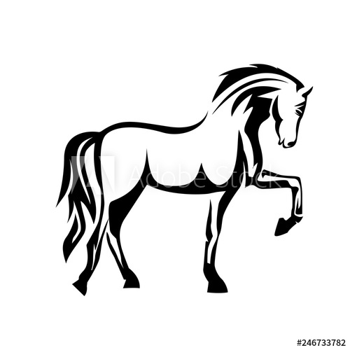 500x500 Creative Illustration Of A Horse Vector Silhouette
