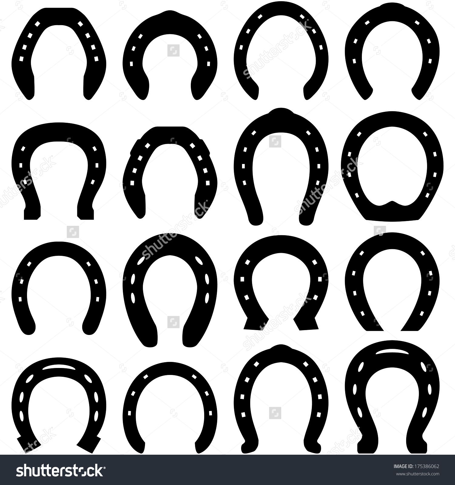 1500x1600 Horseshoe Silhouette Vector
