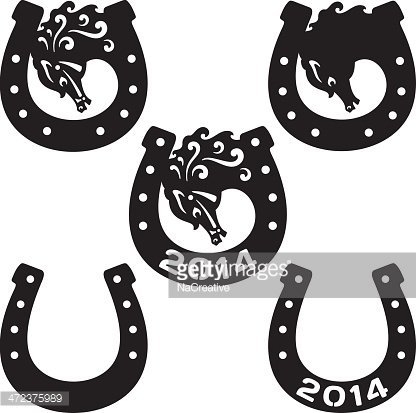 416x413 Horseshoe Silhouettes Vector Premium Clipart