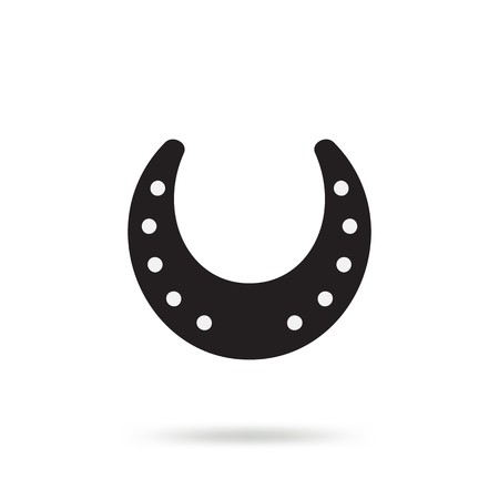 450x450 Simple Black Horseshoe Vector Icon Isolated On White Background