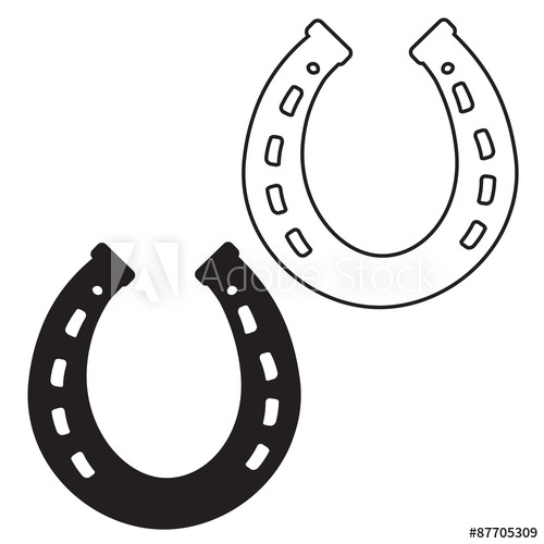 500x500 Horseshoe Outline And Silhouette Vector
