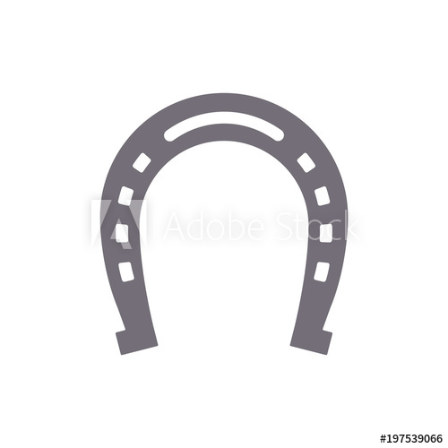 500x500 Horseshoe Vector Silhouette, Isolated