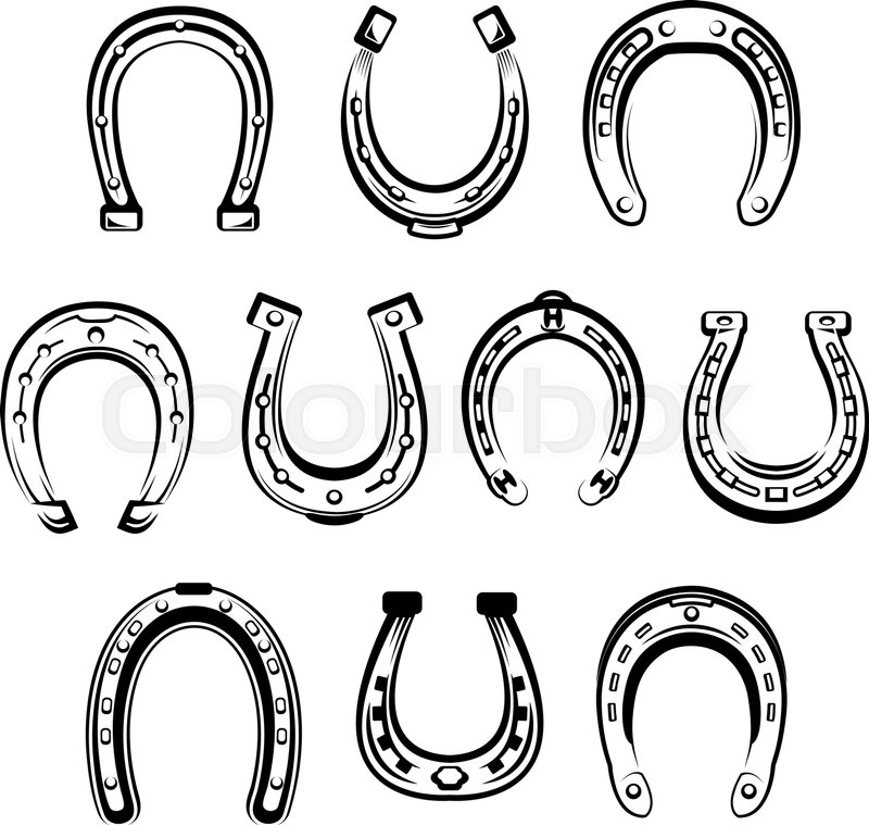 800x759 Horseshoe Vector Sketch Icons Set Stock Vector Colourbox