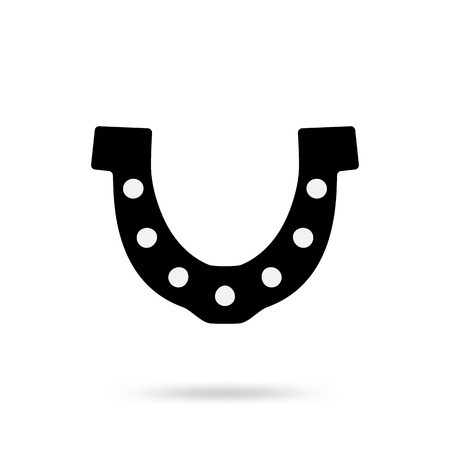 450x450 Simple Black Horseshoe Vector Icon Isolated On White Background