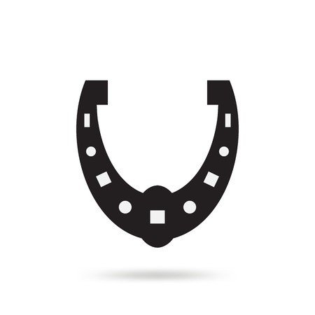 450x450 Simple Black Horseshoe Vector Icon Isolated On White Background