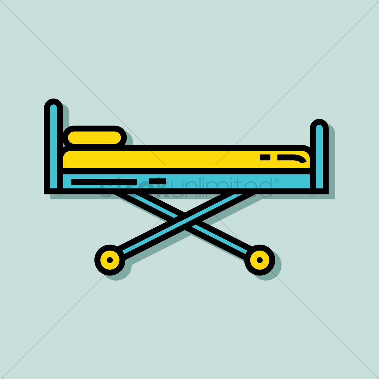 Hospital Bed Vector Image 1300x1300 Hospital Bed Vector Image