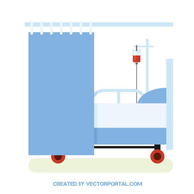 Hospital Bed Vector Image 660x660 Hospital Bed Vector Image