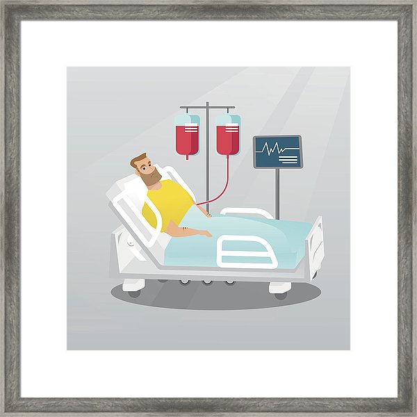 Man Lying In Hospital Bed Vector Illustration Framed Print 600x600 Man Lying In Hospital Bed Vector Illustration Framed Print