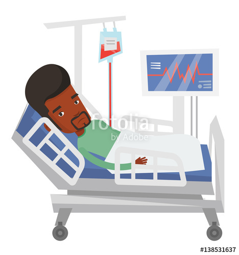 Man Lying In Hospital Bed Vector Illustration Stock Image 468x500 Man Lying In Hospital Bed Vector Illustration Stock Image
