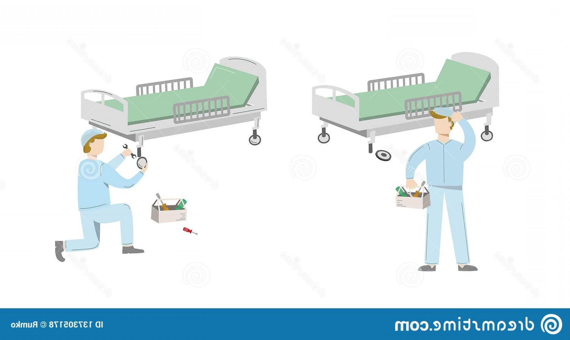 Broken Hospital Bed Befor Maintenance Vector Illustration Isolated 1920x1144 Broken Hospital Bed Befor Maintenance Vector Illustration Isolated