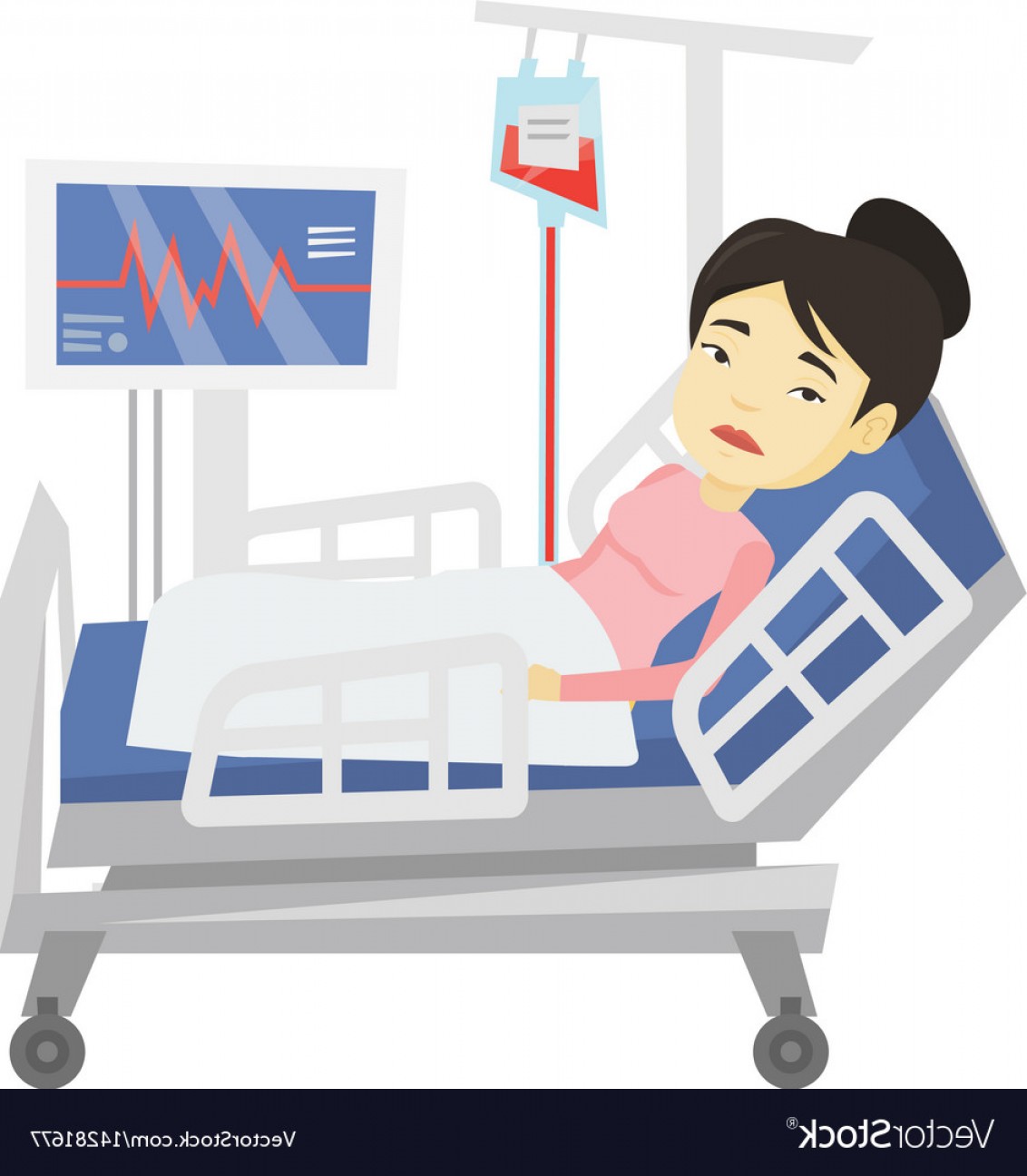 Woman Lying In Hospital Bed Vector Soidergi 1132x1296 Woman Lying In Hospital Bed Vector Soidergi