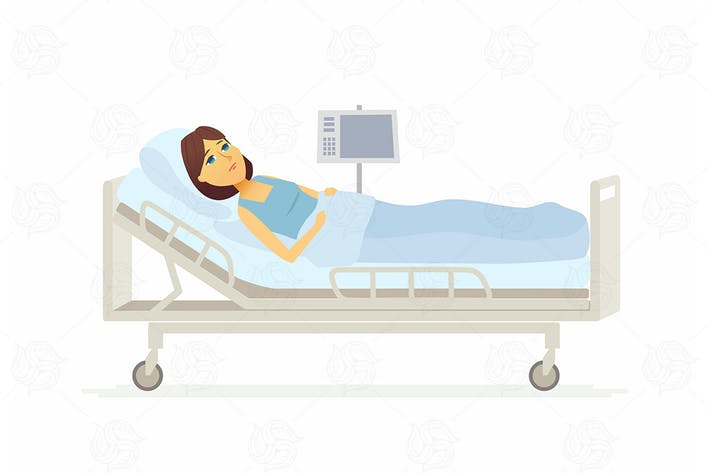 Download Woman In Hospital Bed Vector Illustration 710x473 Download Woman In Hospital Bed Vector Illustration
