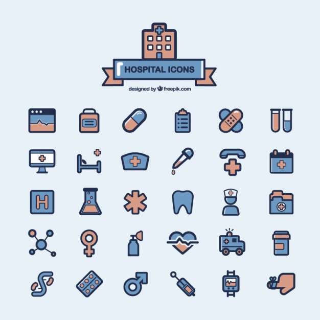 626x626 Hospital Icons Collection Free Vector