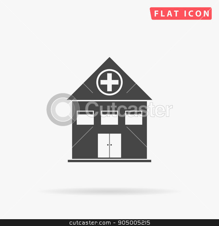 450x464 Hospital Simple Flat Icon Stock Vector