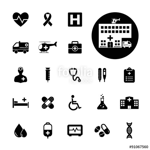 500x500 Medical Icons Hospital Icon Illustration Vector Stock