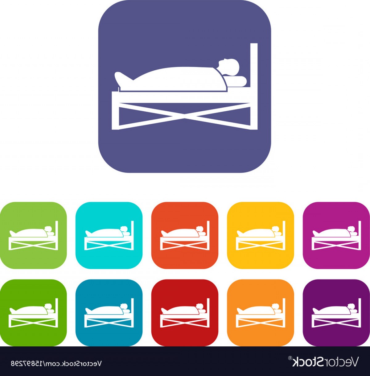 1200x1219 Patient In Bed In Hospital Icons Set Vector Lamaison