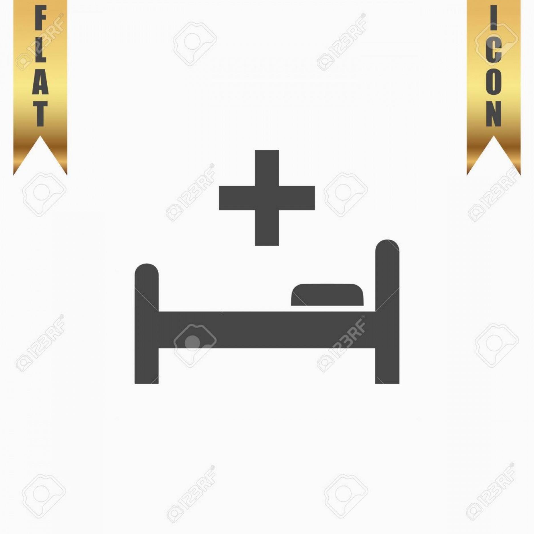 1872x1872 Photostock Vector Hospital Bed And Cross Flat Icon Vector