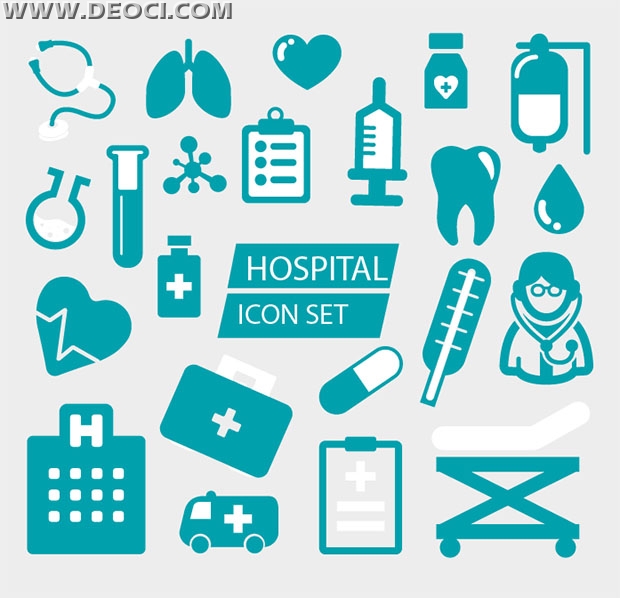 620x598 Creative Hospital Icon Set Vector Download