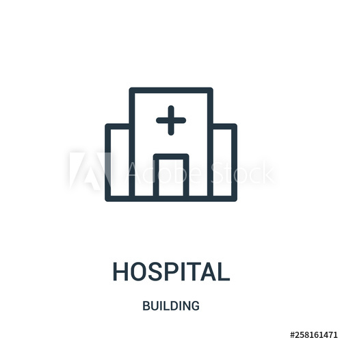 500x500 Hospital Icon Vector From Building Collection Thin Line Hospital