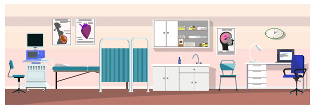 626x218 Hospital Room With Ultrasound Scanner Illustration Vector Free