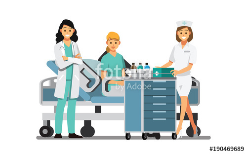 500x312 Medical Team And Patient In The Hospital Room Vector