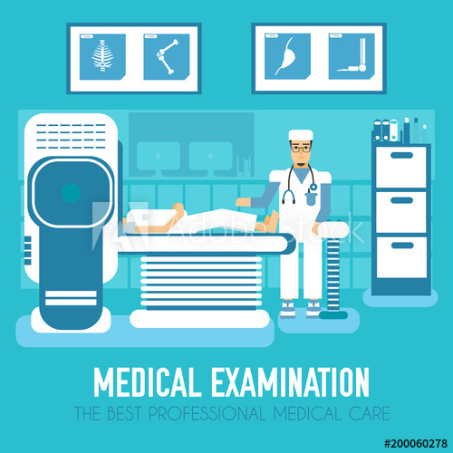 500x500 Medical Diagnostic Room Vector Illustration Visit To The Doctor