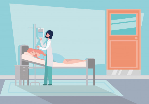 626x436 Pregnancy Woman And Doctor In Hospital Room Vector Free Download
