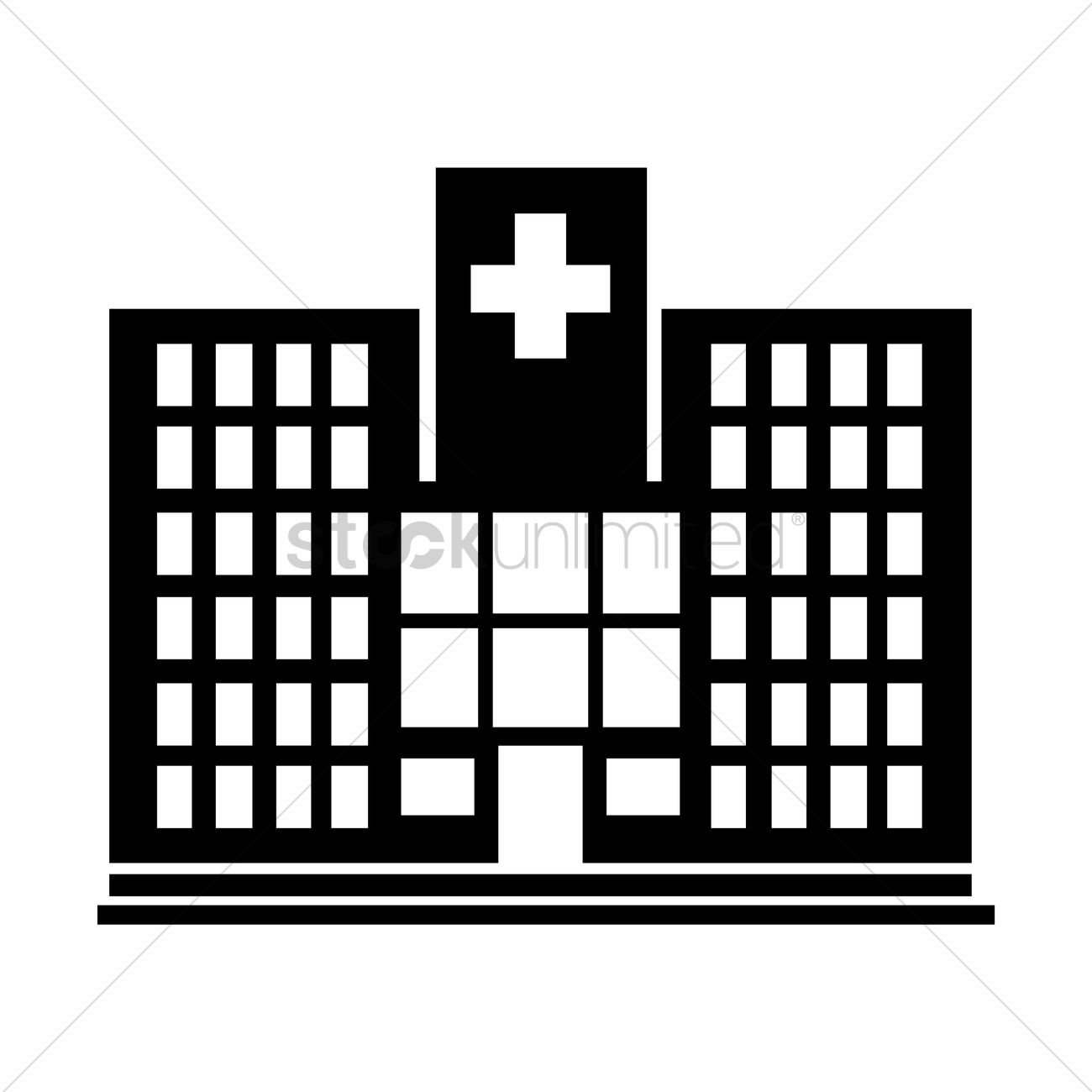 1300x1300 Silhouette Of Hospital Vector Image