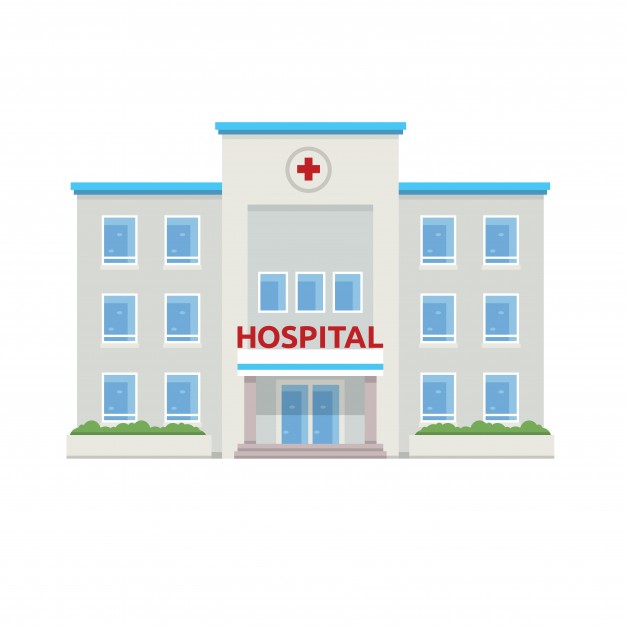 626x626 Flat Hospital Building Illustration Vector Premium Download