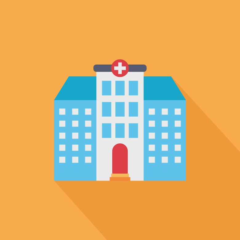 780x780 Flat Hospital Vector Illustration