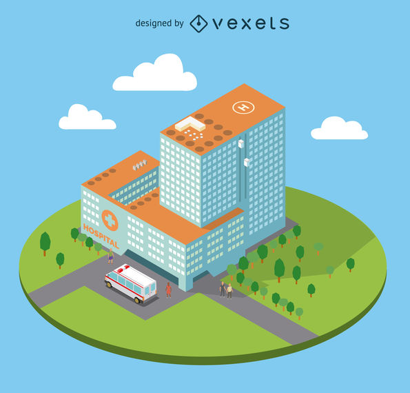 595x570 Flat Isometric Hospital
