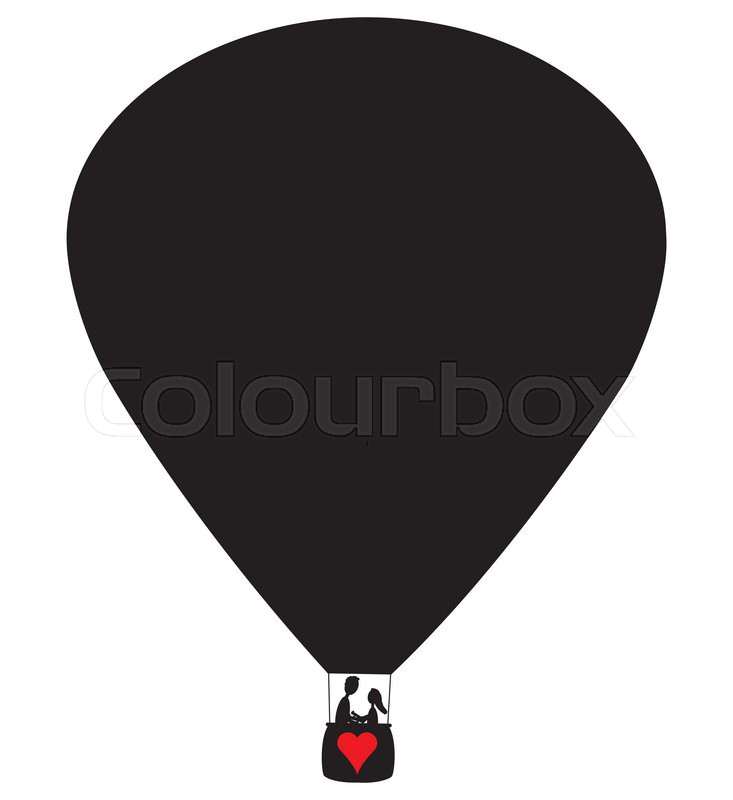 Hot Air Balloon Silhouette Vector