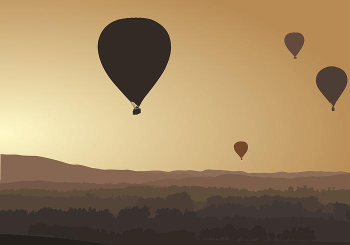 700x490 Hot Air Balloon Silhouette Free Vector
