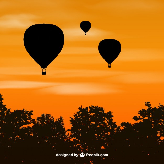 626x626 Silhouettes Of Hot Air Balloons Vector Free Download