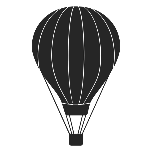 512x512 Striped Hot Air Balloon Silhouette
