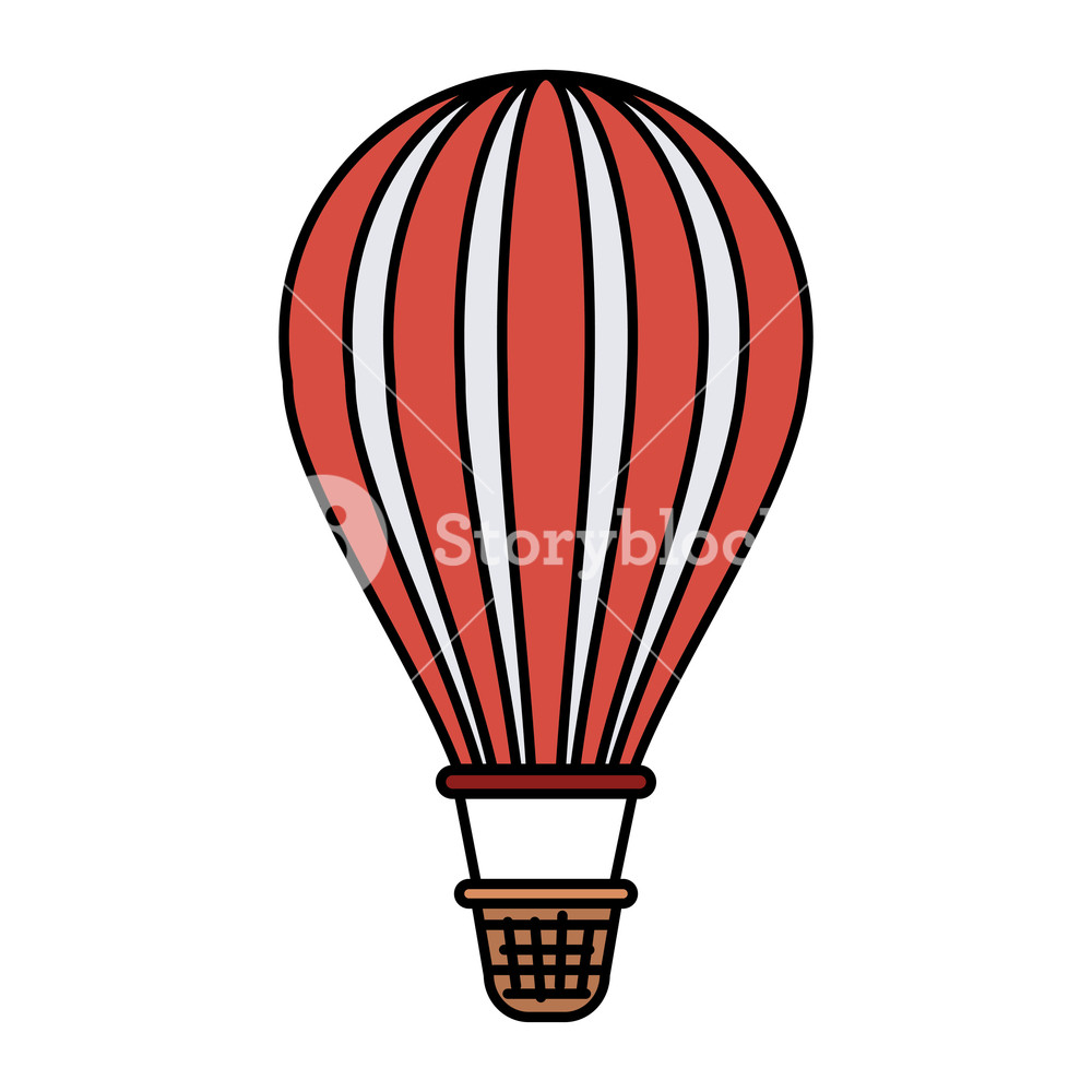 1000x1000 Colorful Silhouette Of Hot Air Balloon Vector Illustration Royalty