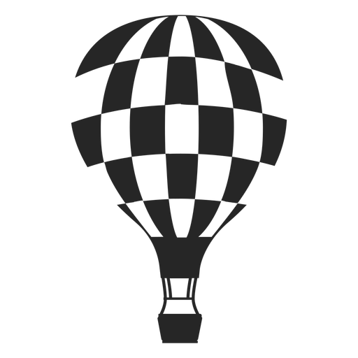512x512 Checkered Hot Air Balloon Silhouette