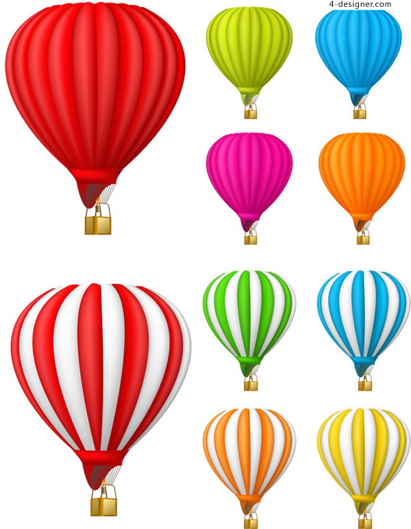 600x773 Designer Colorful Hot Air Balloon Vector Material